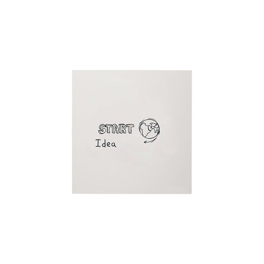 Whiteboard, frameless, painted steel, white, WxHxD 980 x 980 x 3 mm.