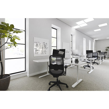 Whiteboard, frameless, painted steel, white, WxHxD 980 x 980 x 3 mm.