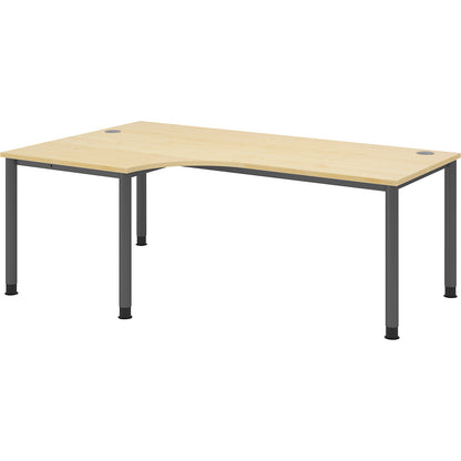 VIOLA - Free-form table, HxWxD 760 x 2000 x 1200 mm, graphite / maple.
