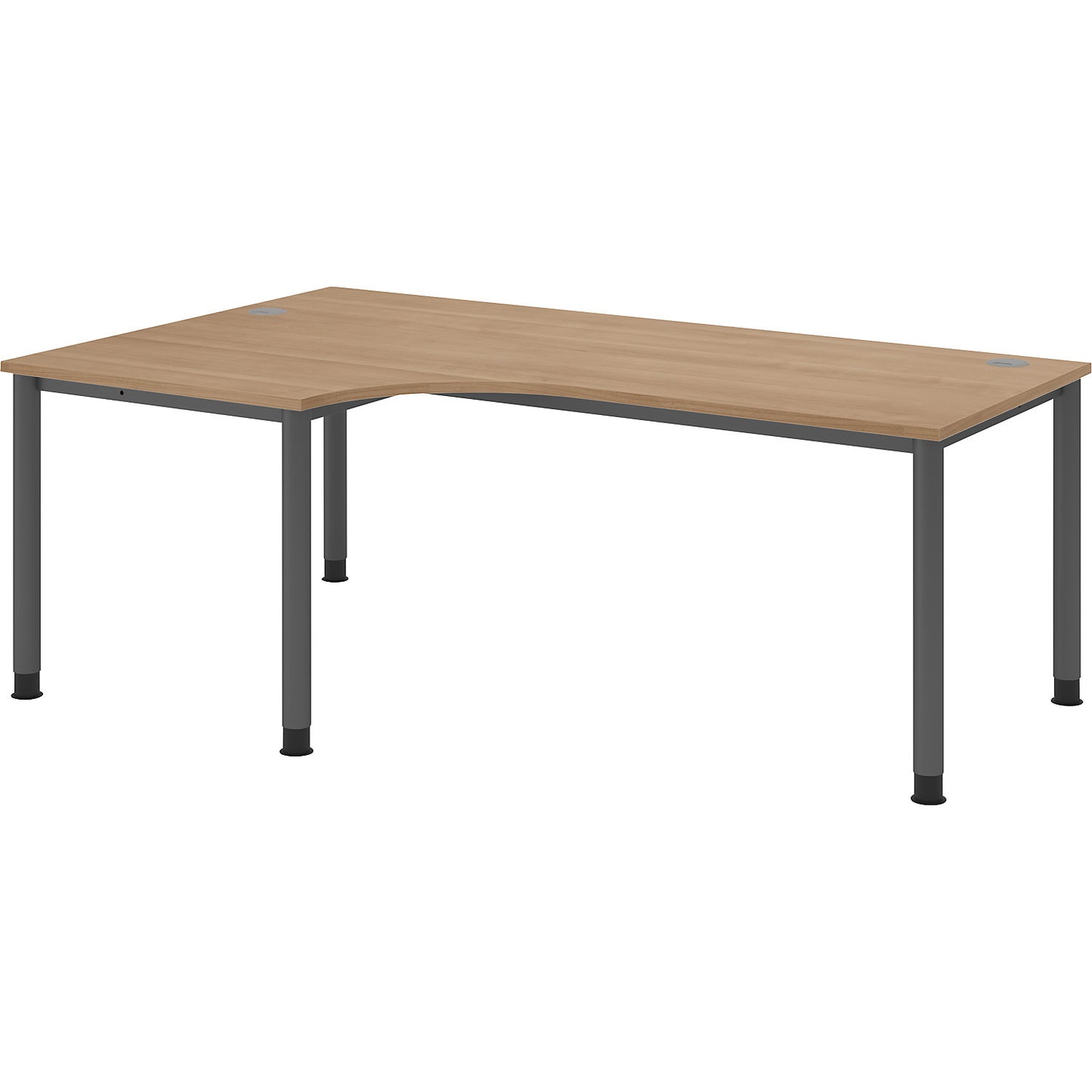 VIOLA - Free-form table, HxWxD 760 x 2000 x 1200 mm, graphite / walnut.