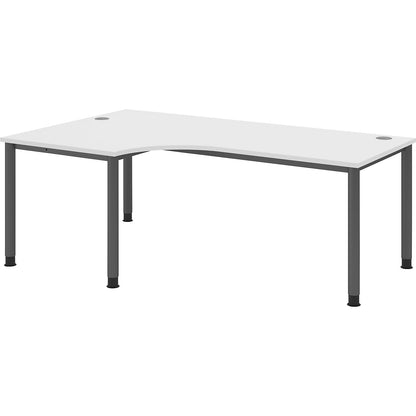 VIOLA - Free-form table, HxWxD 760 x 2000 x 1200 mm, graphite / white.