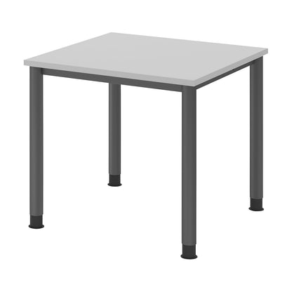 Desk, HxD 685 - 810 x 800 mm, 4 round tubular legs, width 800 mm, graphite / light grey.