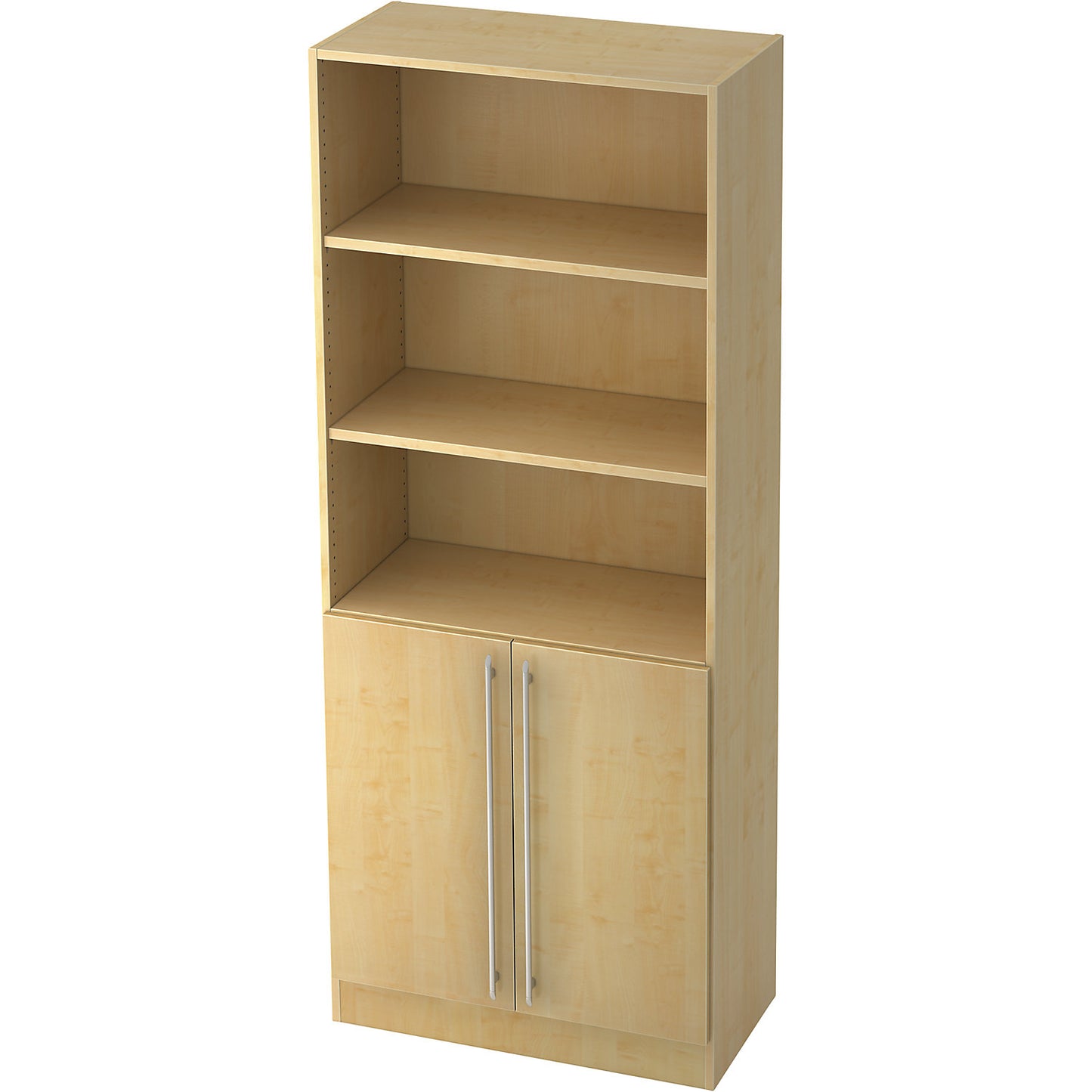 VIOLA - Shelf cupboard, 2 open shelves, 1 shelf behind doors, maple.