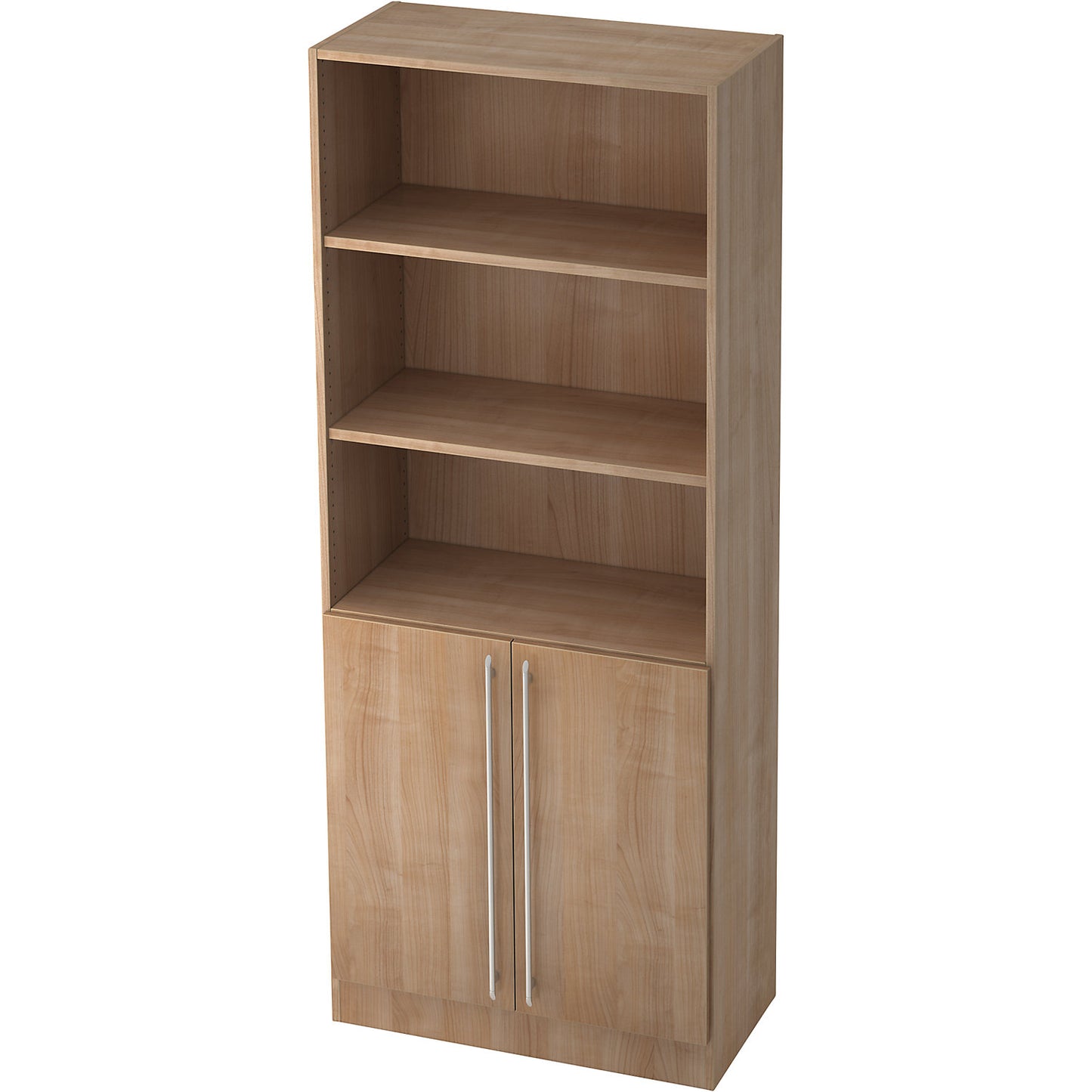 VIOLA - Shelf cupboard, 2 open shelves, 1 shelf behind doors, walnut.