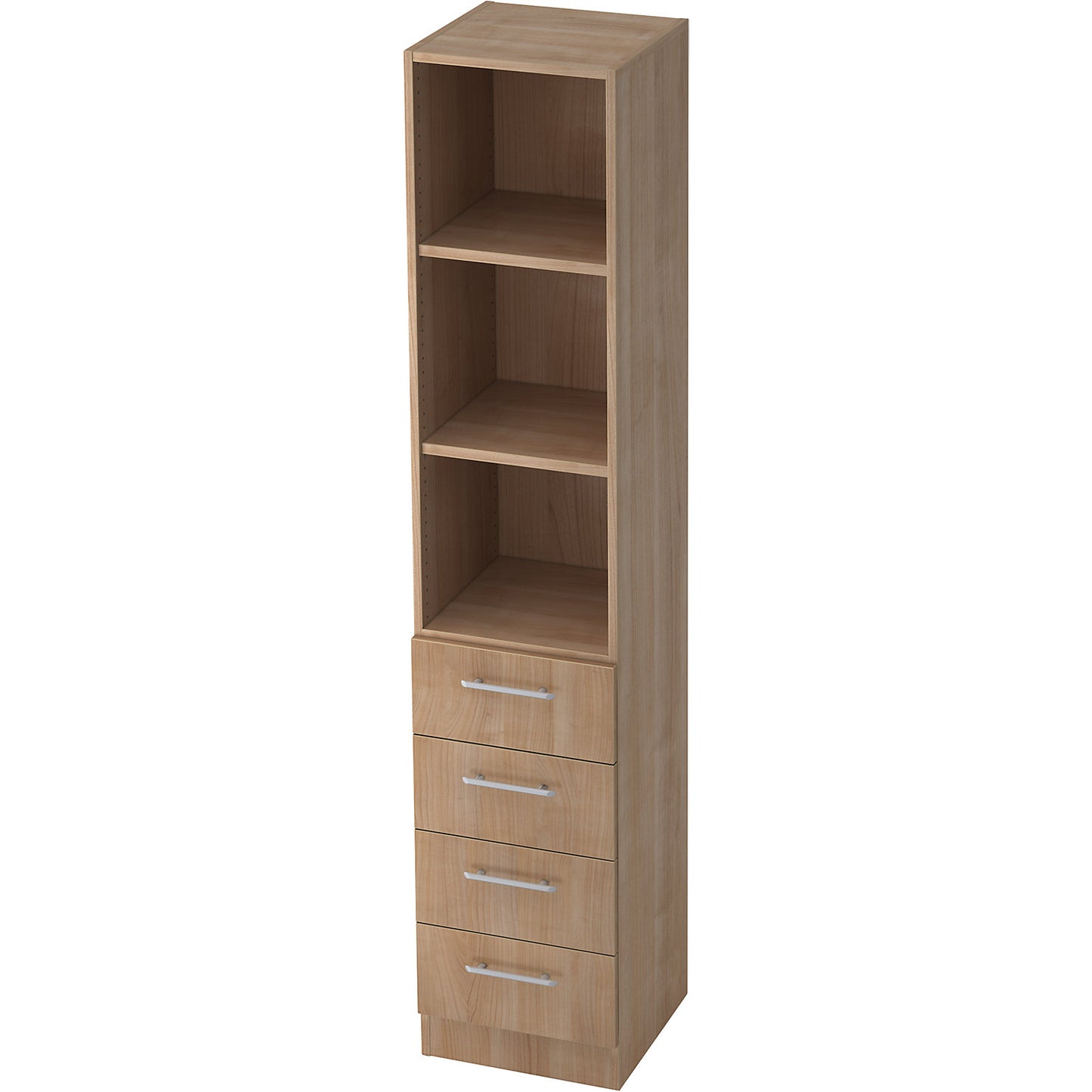 VIOLA - Shelf cupboard, 2 open shelves, 4 drawers, walnut.