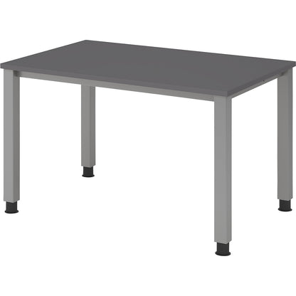 RENATUS - Desk, 4-legged frame, width 1200 mm, aluminium silver / graphite.