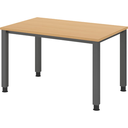 RENATUS - Desk, 4-legged frame, width 1200 mm, graphite / beech.