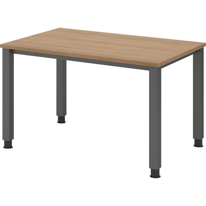 RENATUS - Desk, 4-legged frame, width 1200 mm, graphite / walnut.