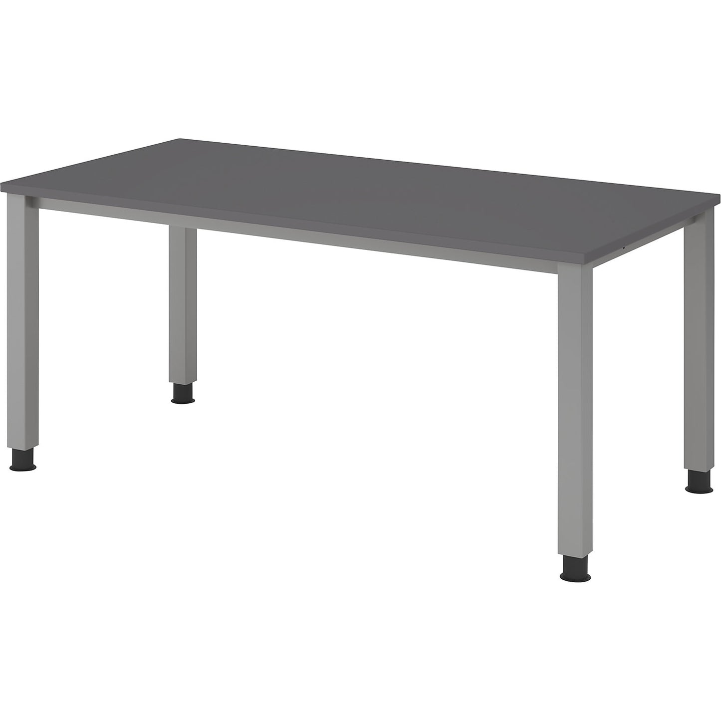 RENATUS - Desk, 4-legged frame, width 1600 mm, aluminium silver / graphite.