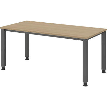 RENATUS - Desk, 4-legged frame, width 1600 mm, graphite / oak.
