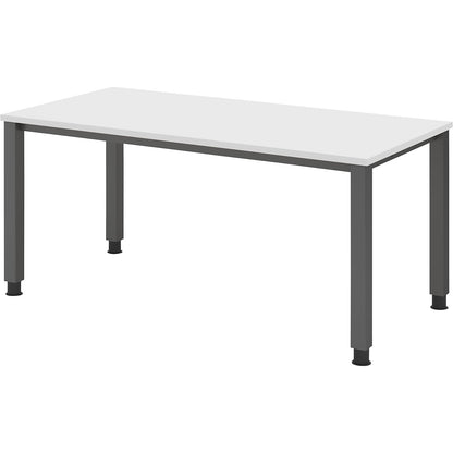 RENATUS - Desk, 4-legged frame, width 1600 mm, graphite / white.
