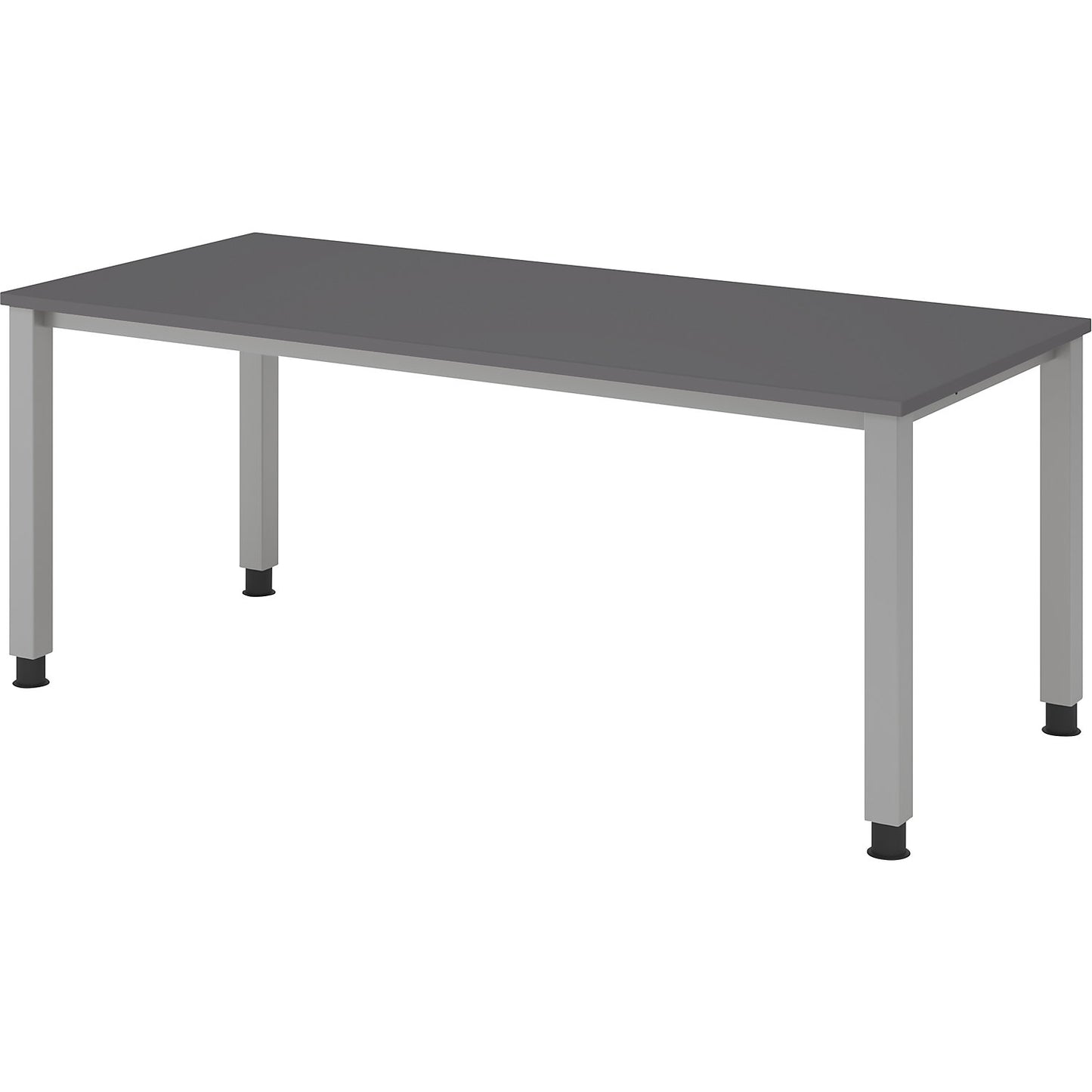 RENATUS - Desk, 4-legged frame, width 1800 mm, aluminium silver / graphite.
