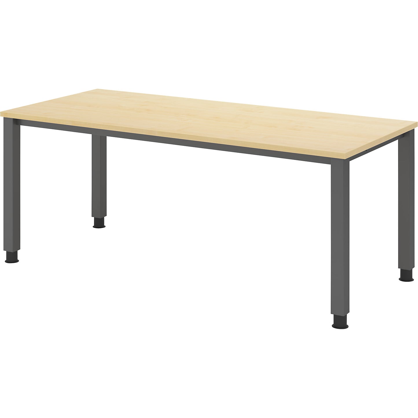 RENATUS - Desk, 4-legged frame, width 1800 mm, graphite / maple.