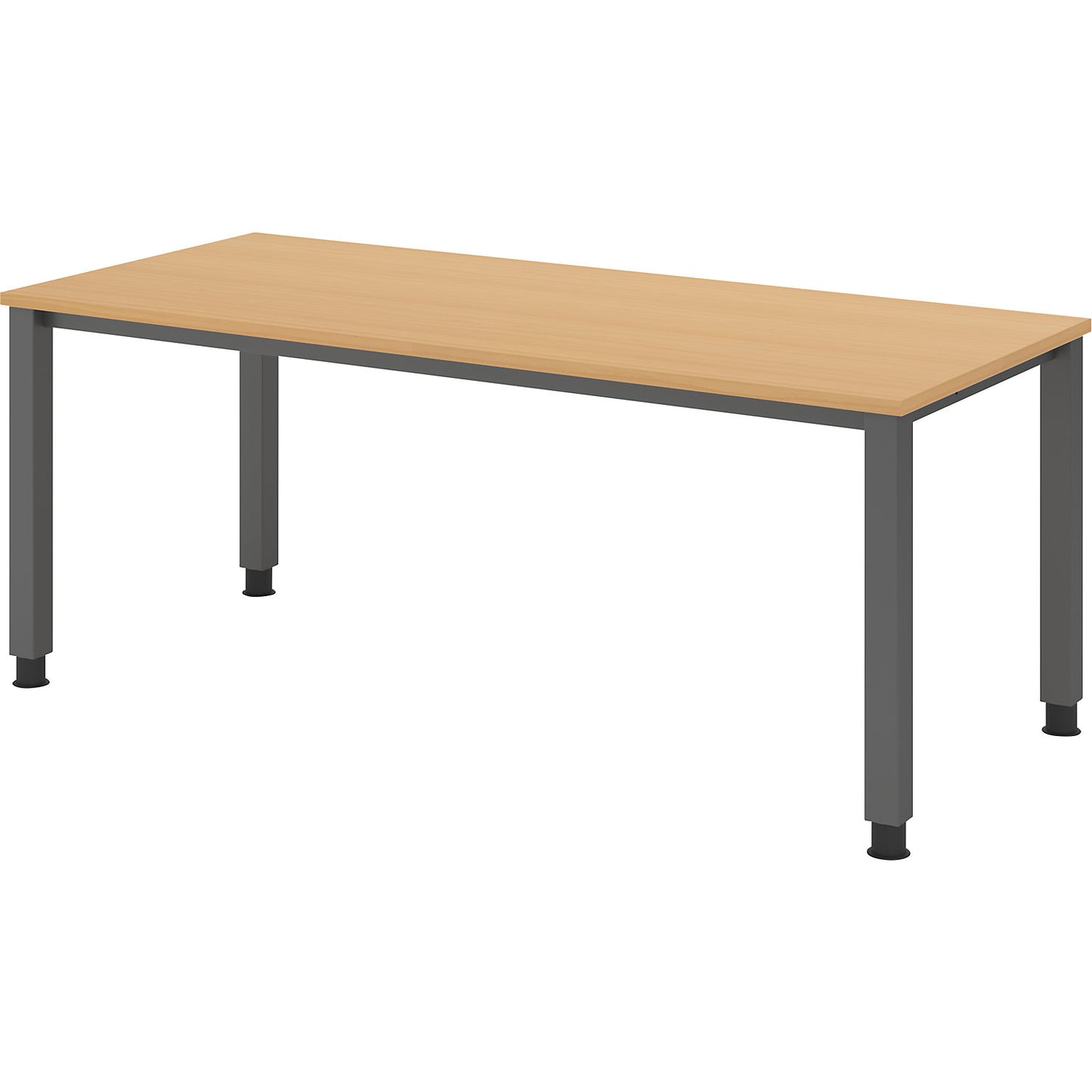 RENATUS - Desk, 4-legged frame, width 1800 mm, graphite / beech.