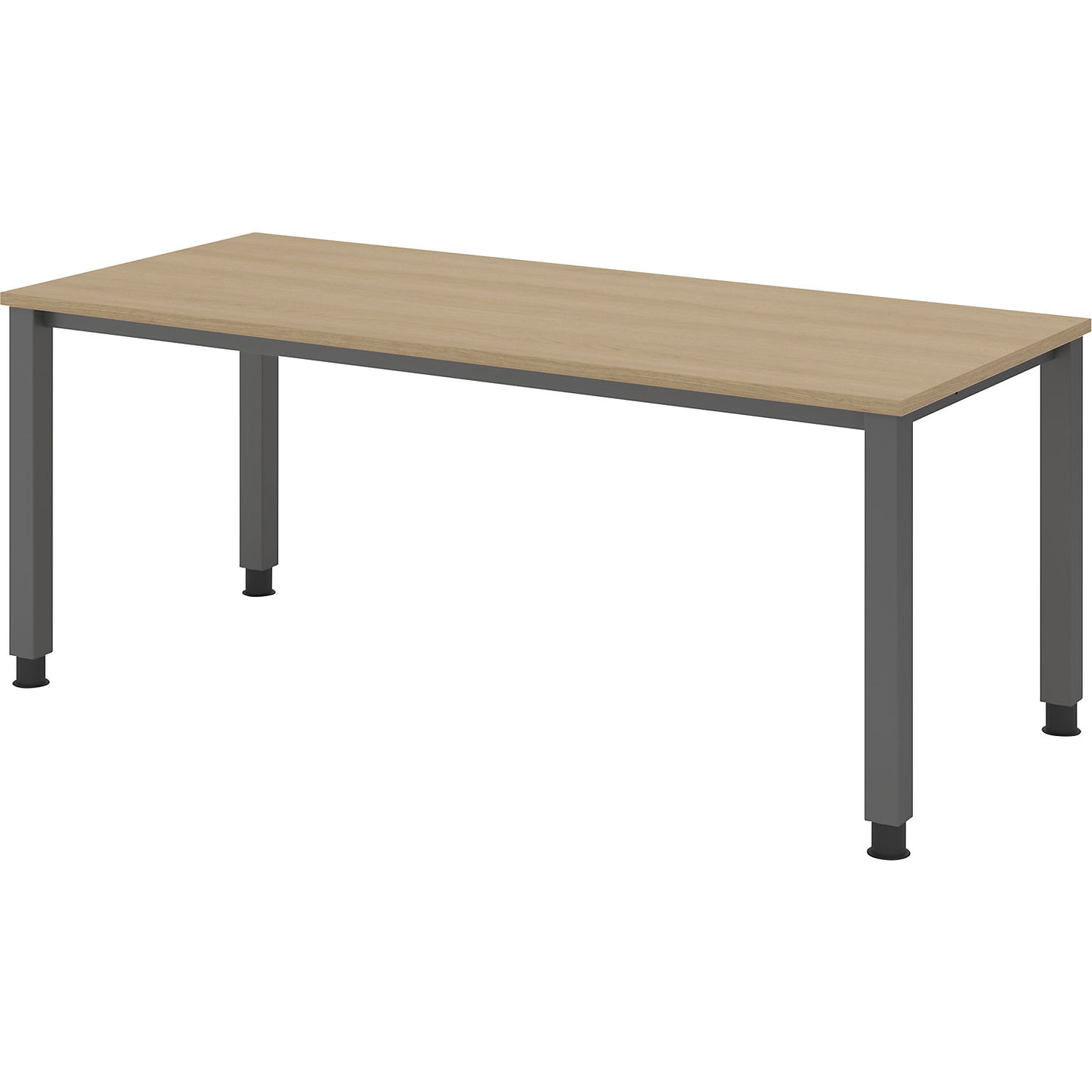 RENATUS - Desk, 4-legged frame, width 1800 mm, graphite / oak.