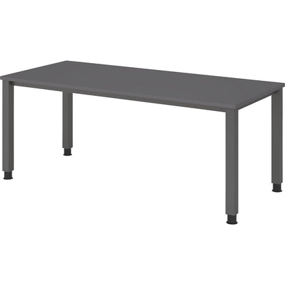 RENATUS - Desk, 4-legged frame, width 1800 mm, graphite / graphite.