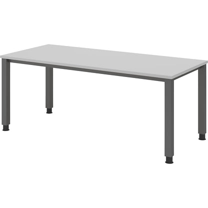 RENATUS - Desk, 4-legged frame, width 1800 mm, graphite / light grey.