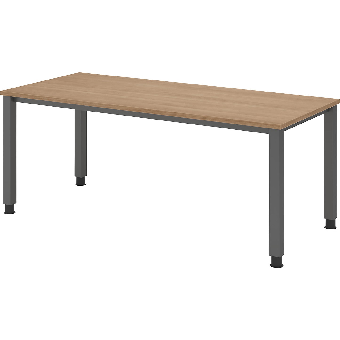 RENATUS - Desk, 4-legged frame, width 1800 mm, graphite / walnut.