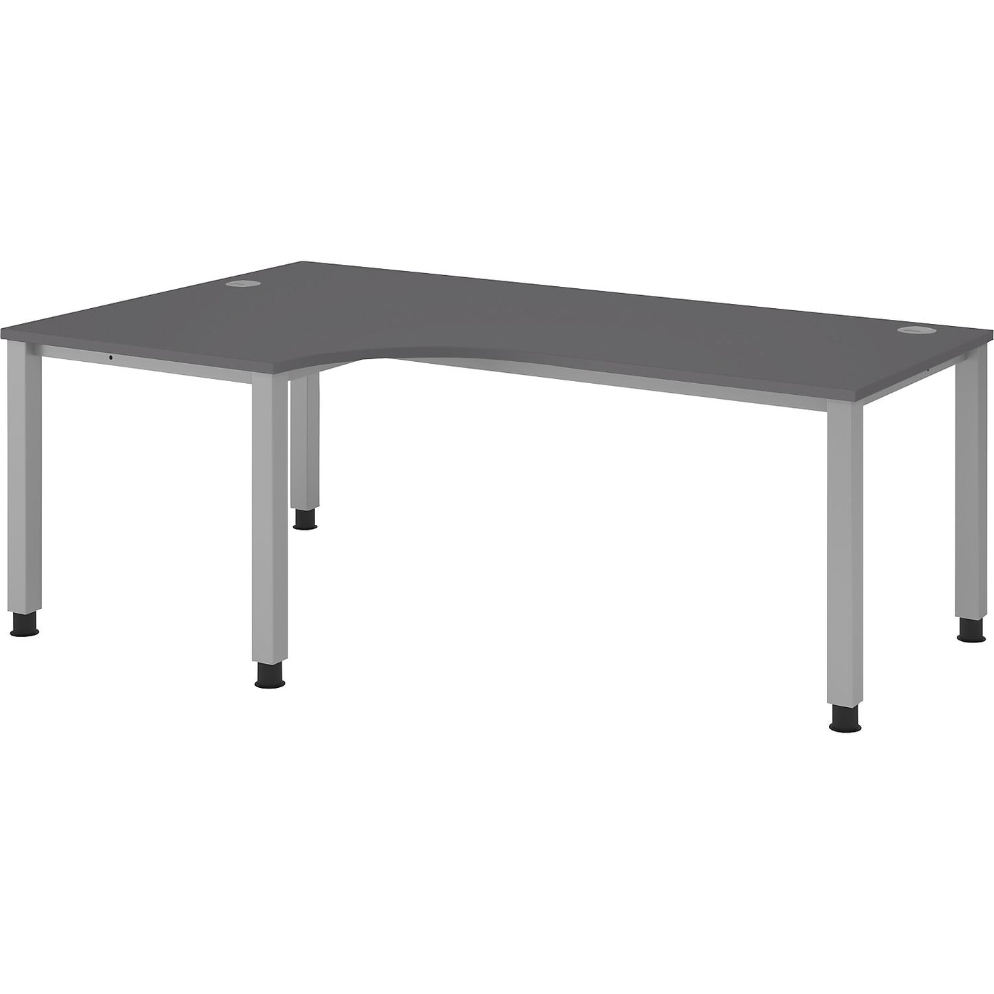 RENATUS - Desk, angled table, width 2000 mm, aluminium silver / graphite.