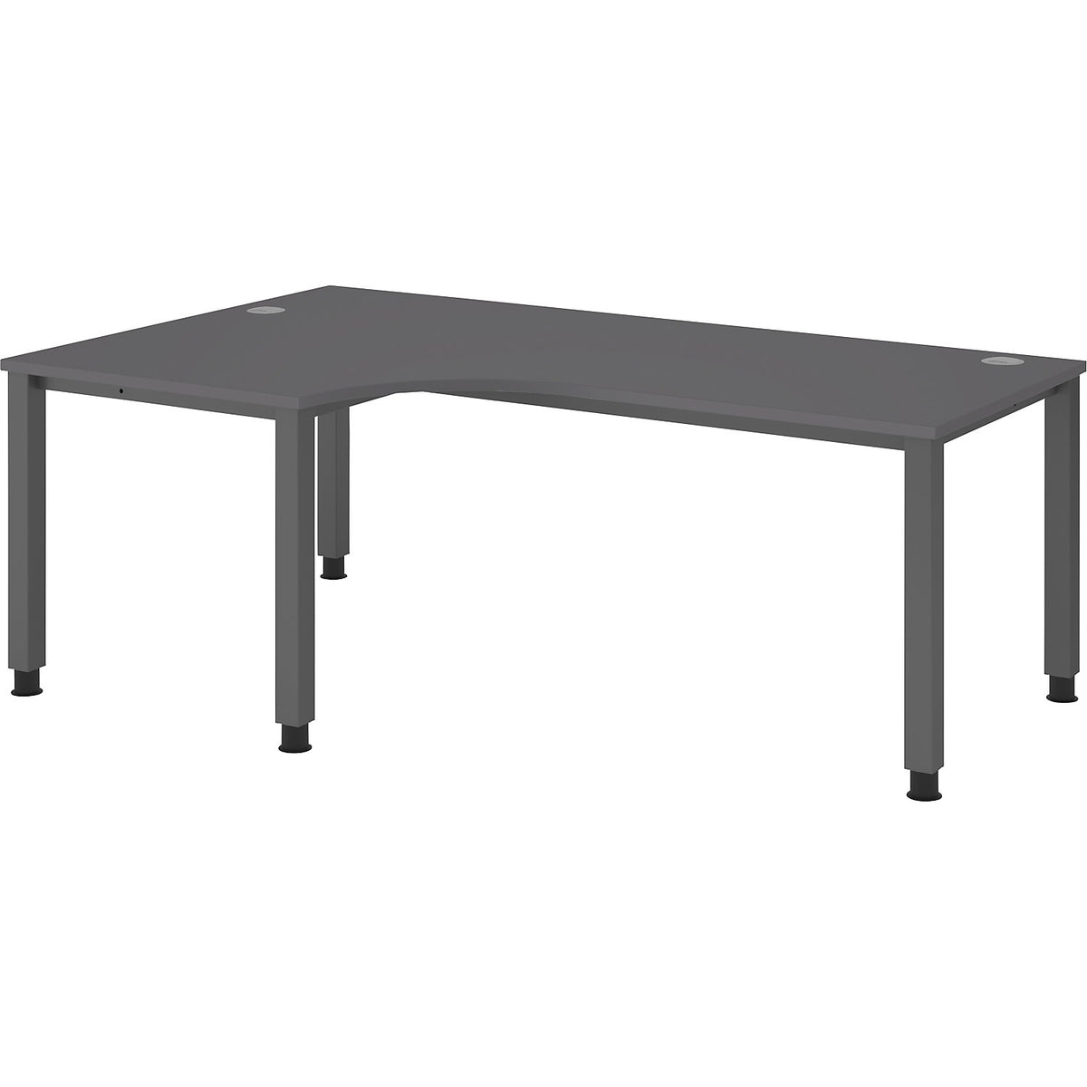 RENATUS - Desk, angled table, width 2000 mm, graphite / graphite.