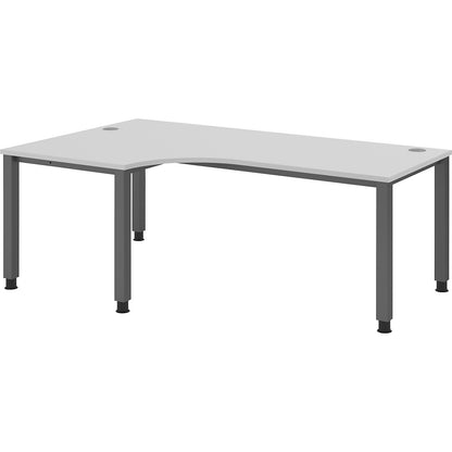 RENATUS - Desk, angled table, width 2000 mm, graphite / light grey.