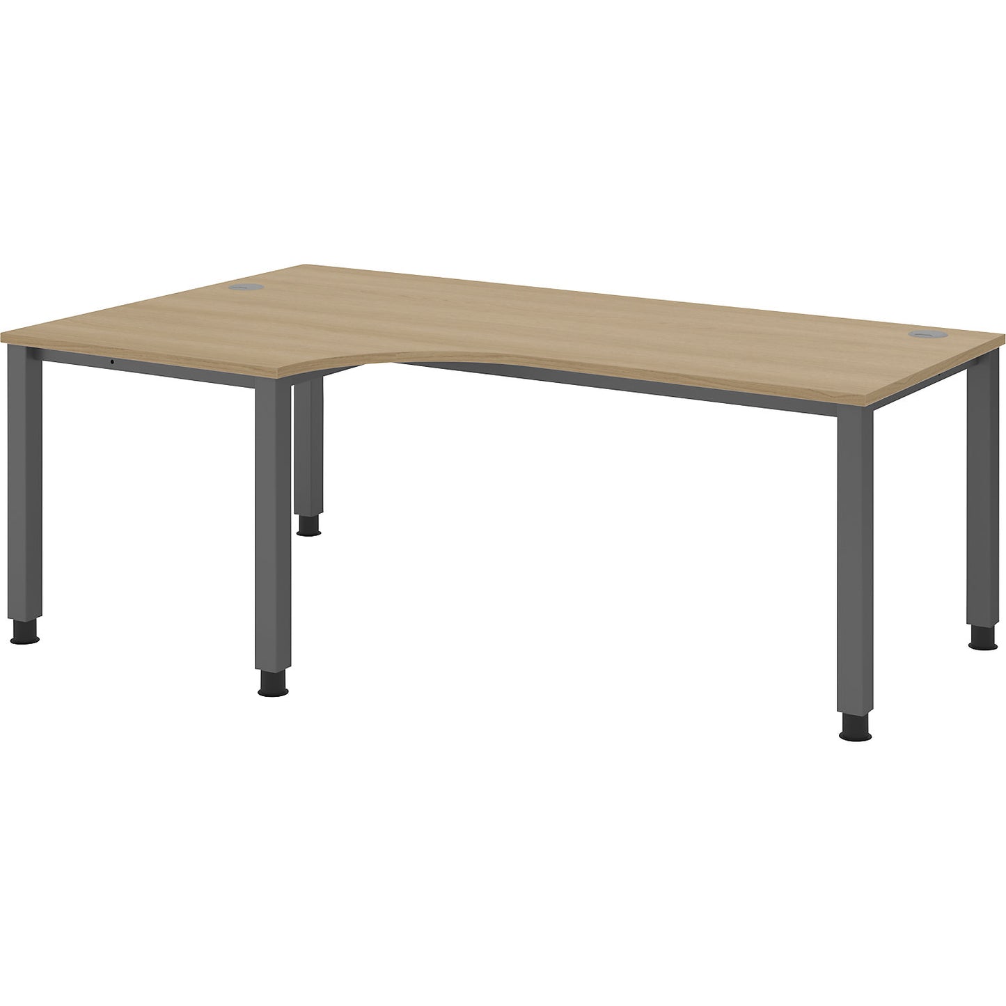 RENATUS - Desk, angled table, width 2000 mm, graphite / oak.