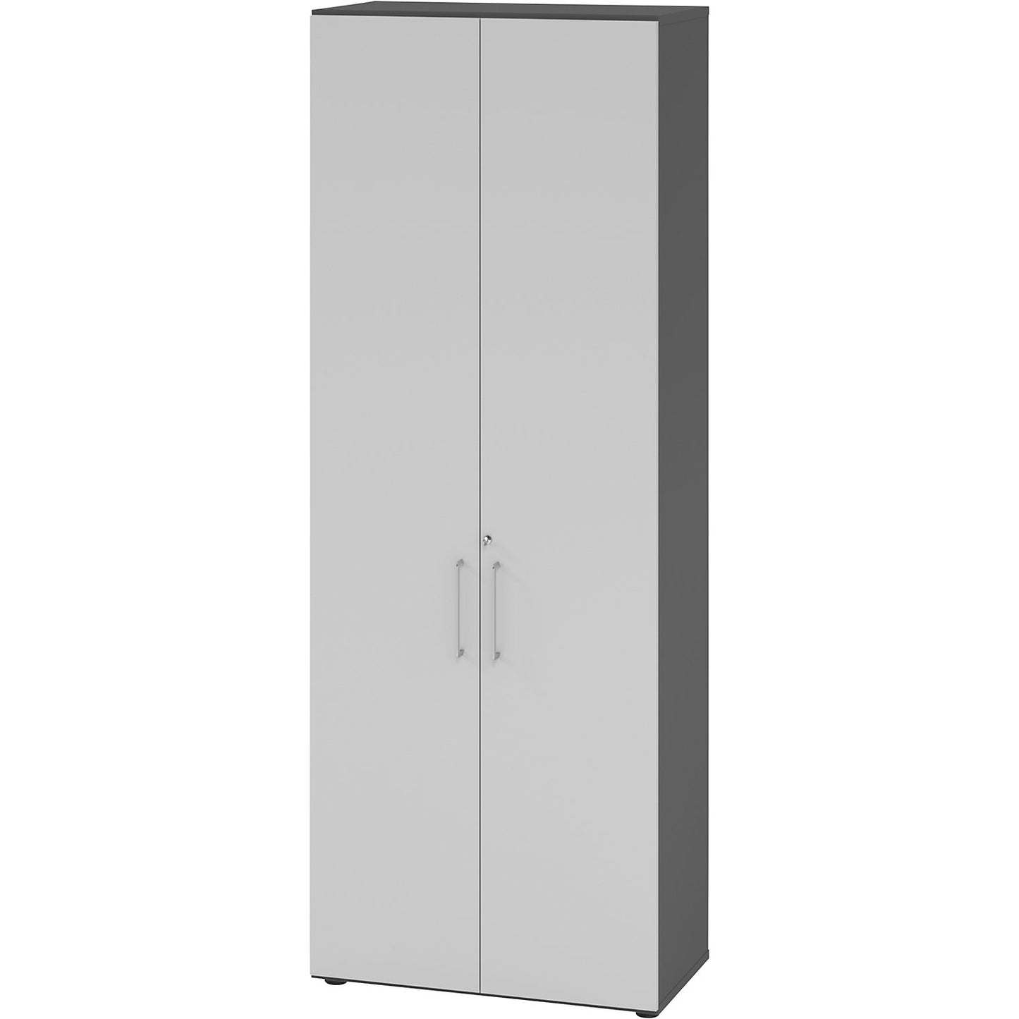 RENATUS - Office cupboard, 5 shelves, 6 file heights, graphite / light grey.