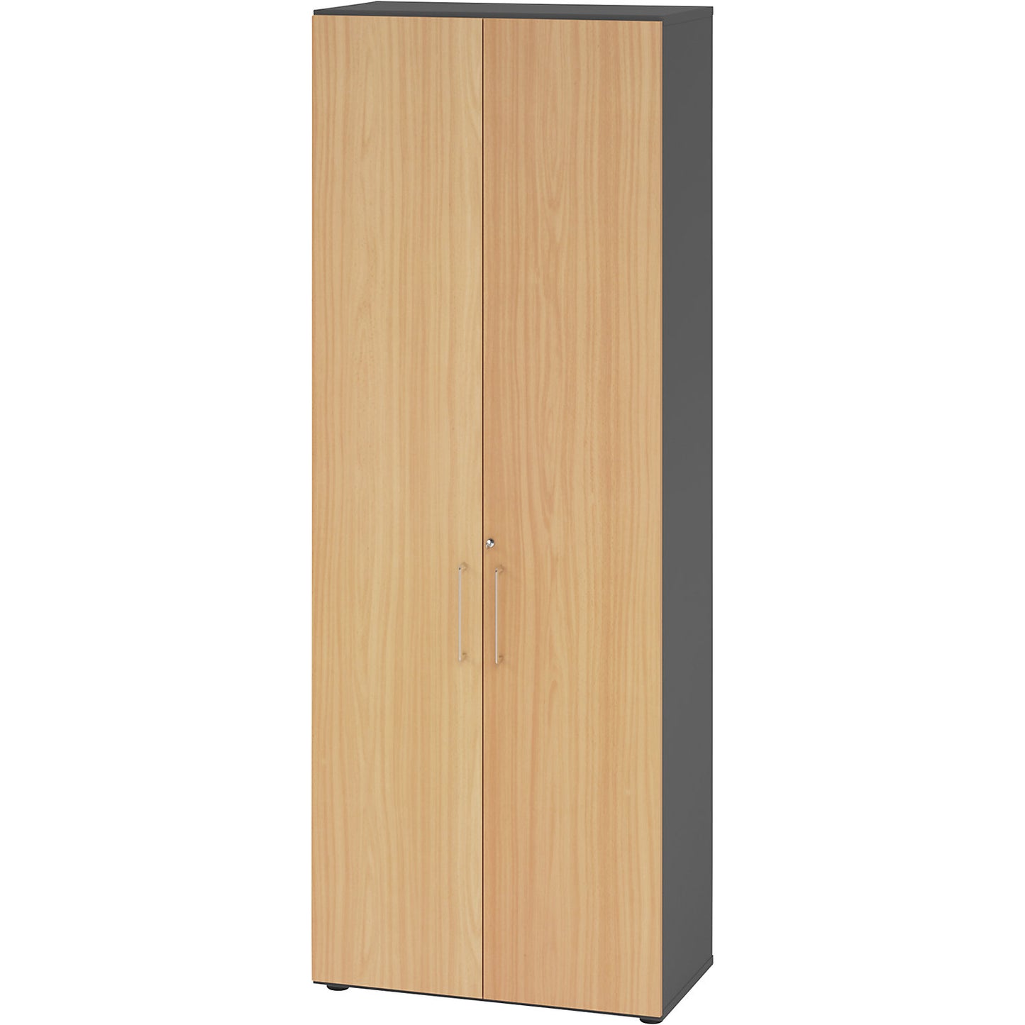 RENATUS - Office cupboard, 5 shelves, 6 file heights, graphite / beech.