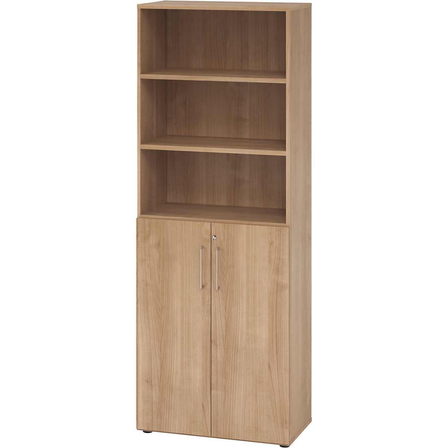 RENATUS - Office cupboard/shelf unit, 5 shelves, 6 file heights (3 of which are open), walnut.