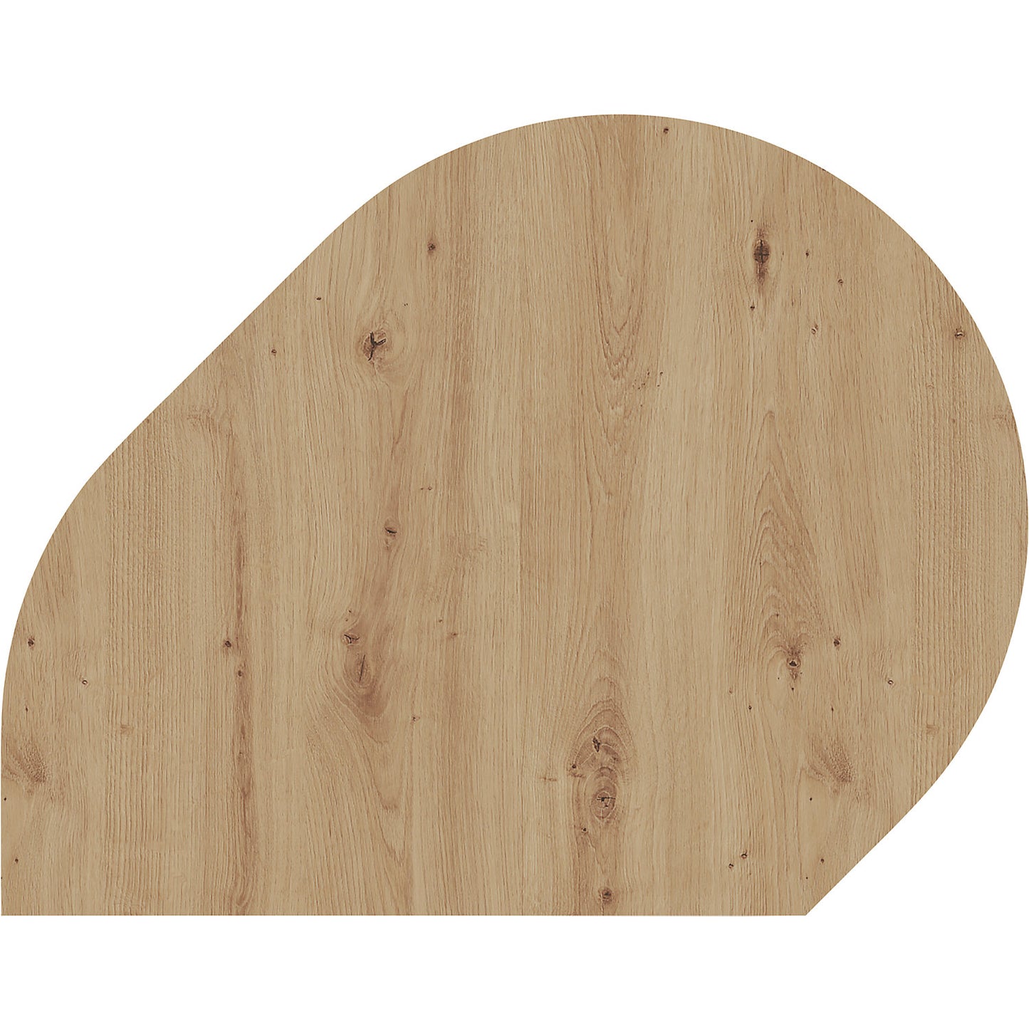 RENATUS - Add-on table, with height adjustable support leg, knotty oak / aluminium silver.