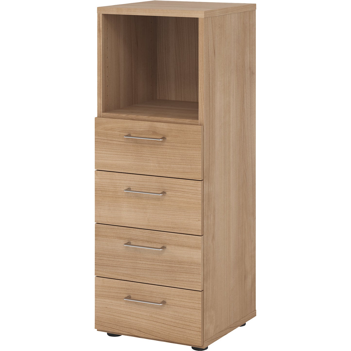 RENATUS - Shelf unit, 1 open compartment / 4 drawers, walnut.