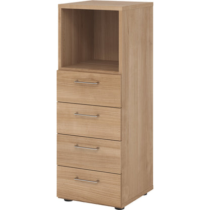 RENATUS - Shelf unit, 1 open compartment / 4 drawers, walnut.