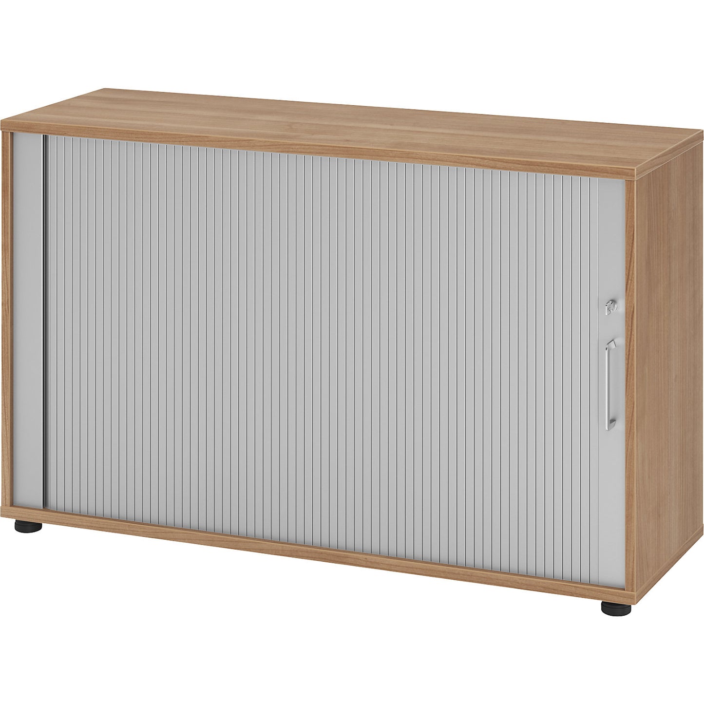 RENATUS - Roller shutter cupboard, height 748 mm, 1 shelf each, walnut.