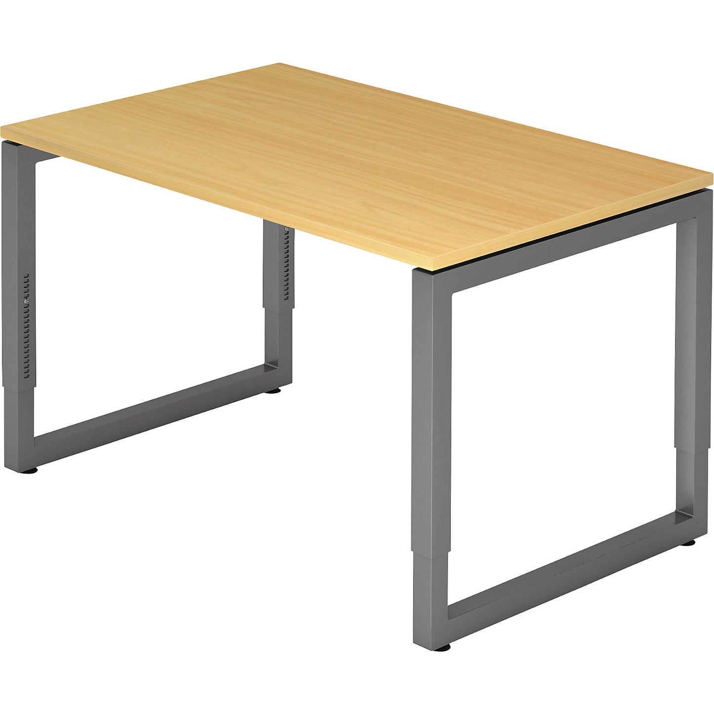 Desk with frame made of rectangular tubular steel, height 650 - 850 mm, WxD 1200 x 800 mm, beech / graphite.