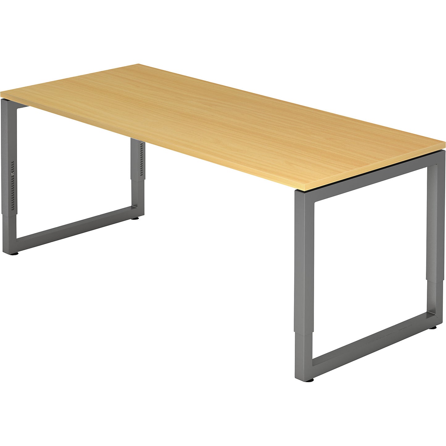 Desk with frame made of rectangular tubular steel, height 650 - 850 mm, WxD 1800 x 800 mm, beech / graphite.
