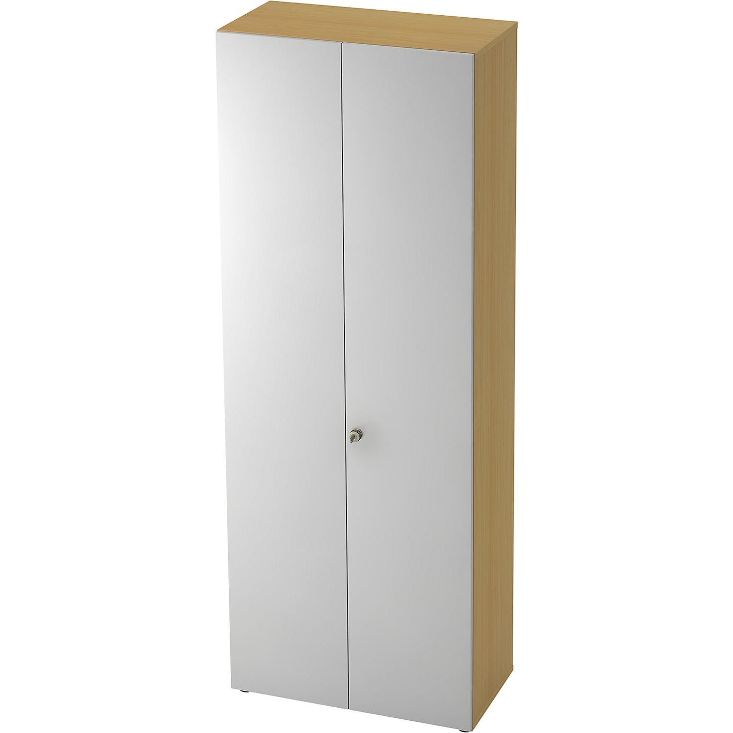 Wardrobe, 2 shelves, 1 clothes rail, beech / aluminium silver.
