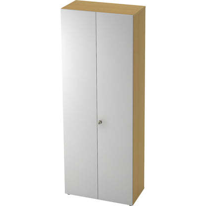 Wardrobe, 2 shelves, 1 clothes rail, beech / aluminium silver.