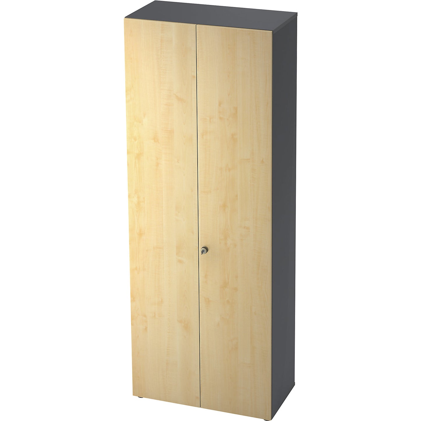 Wardrobe, 2 shelves, 1 clothes rail, graphite / maple finish.