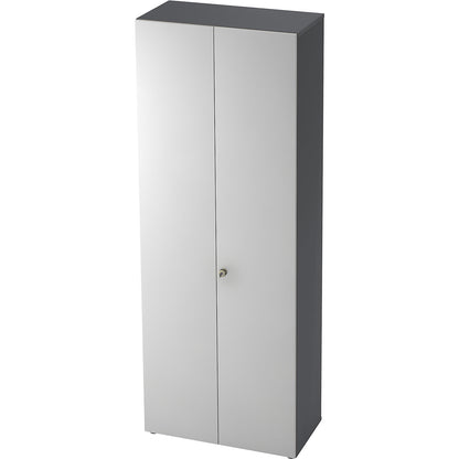 Wardrobe, 2 shelves, 1 clothes rail, graphite / aluminium silver.