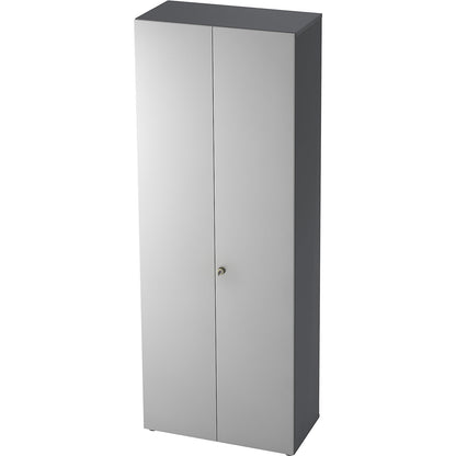 Wardrobe, 2 shelves, 1 clothes rail, graphite / light grey.
