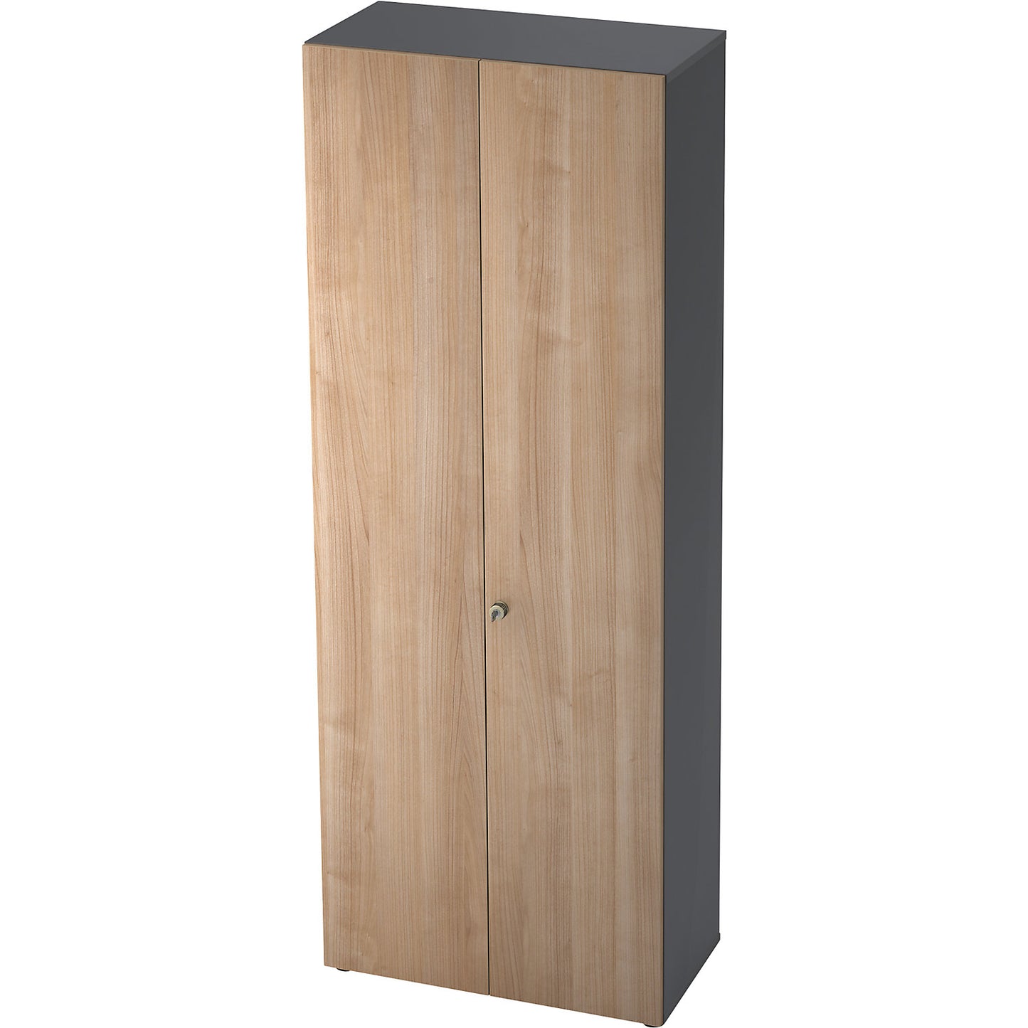 Wardrobe, 2 shelves, 1 clothes rail, graphite / walnut finish.