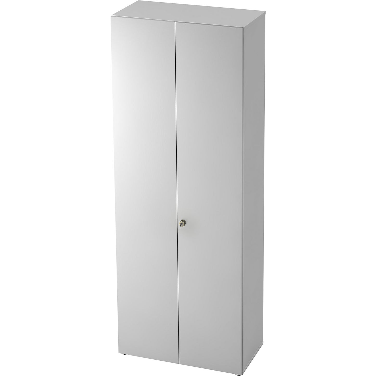Wardrobe, 2 shelves, 1 clothes rail, white / aluminium silver.