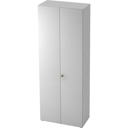 Wardrobe, 2 shelves, 1 clothes rail, white / aluminium silver.