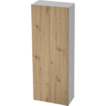 Wardrobe, 2 shelves, 1 clothes rail, white / knotty oak.