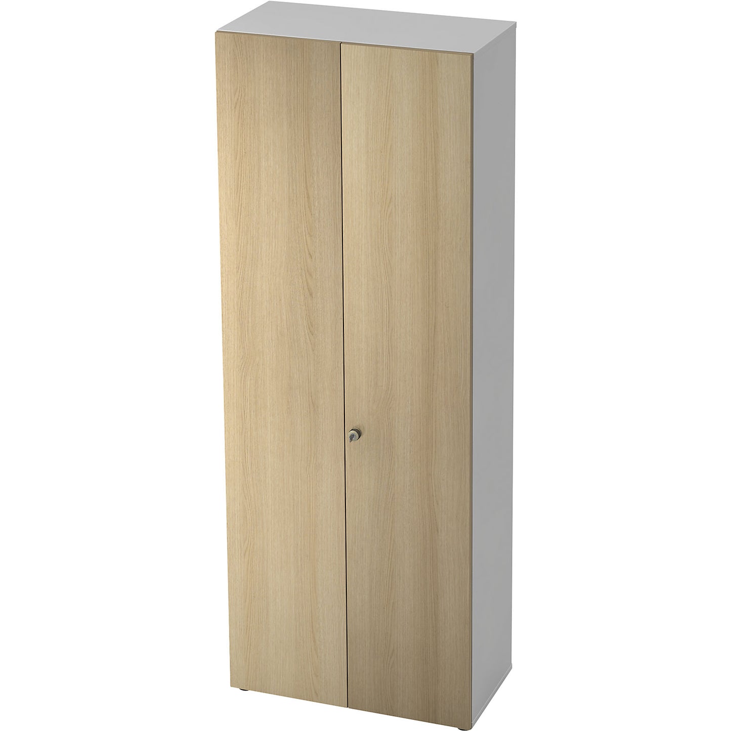 Wardrobe, 2 shelves, 1 clothes rail, white / oak.