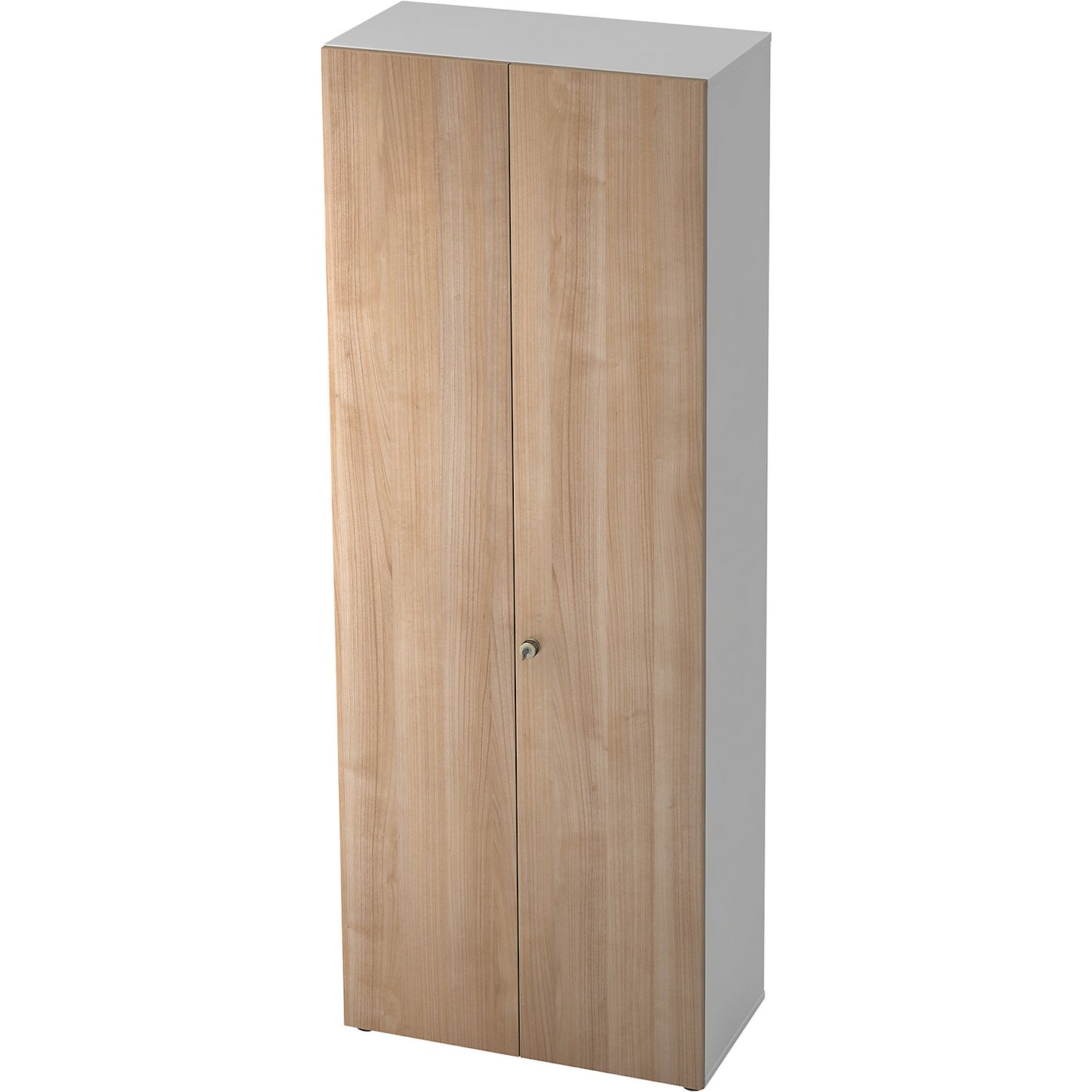 Wardrobe, 2 shelves, 1 clothes rail, white / walnut finish.