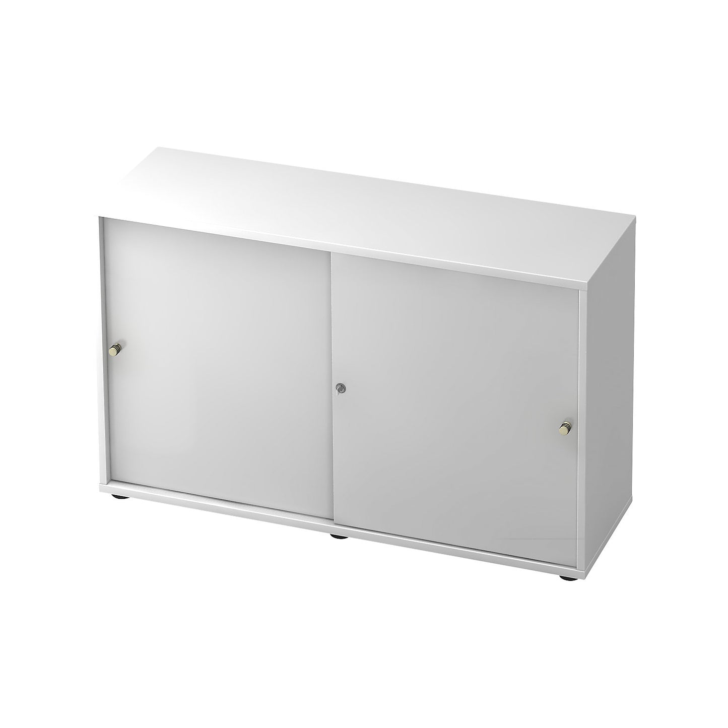 Sliding door cupboard, 1 shelf, centre partition, white / white.