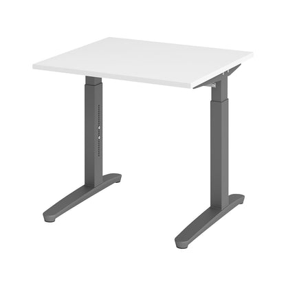 ANNY - Desk with C-foot frame, height adjustable 650 - 850 mm, width 800 mm, white / graphite.