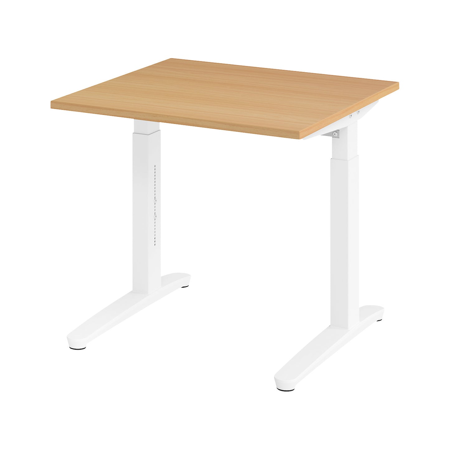 ANNY - Desk with C-foot frame, height adjustable 650 - 850 mm, width 800 mm, beech / white.
