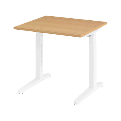 ANNY - Desk with C-foot frame, height adjustable 650 - 850 mm, width 800 mm, beech / white.